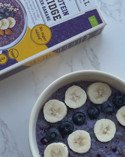 High Protein Porridge blueberry-banana